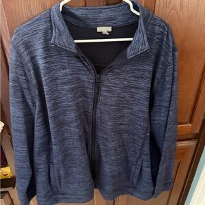 T by Talbots Ladies 3x Navy Heather Zip-Up Sweatshirt/Jacket